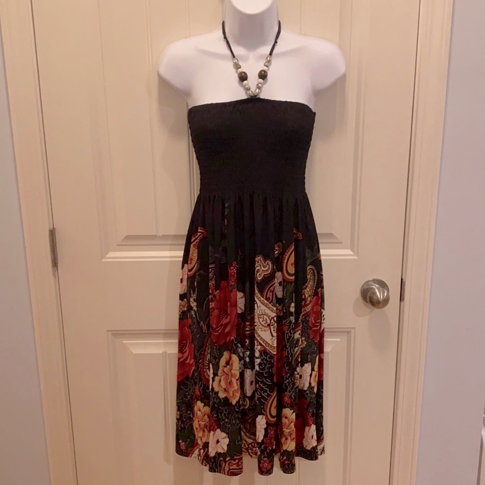Flowered halter dress - Small